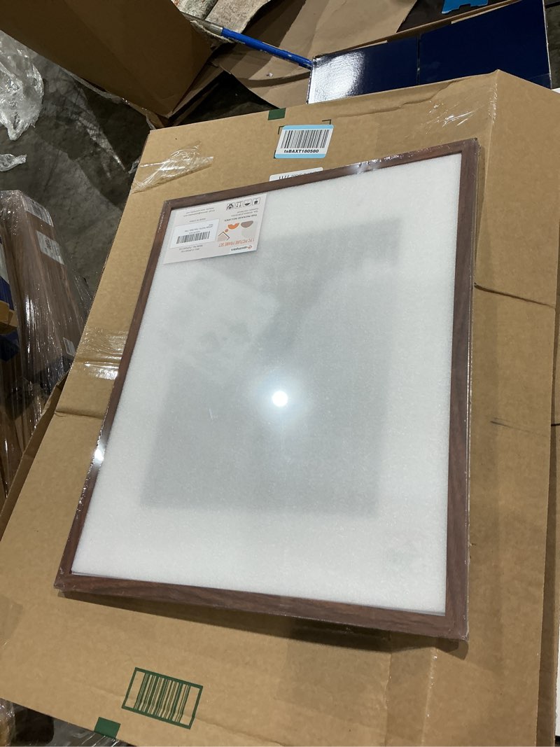 Condition photo showing Good Condition for upsimples 16x20 picture frame, display pictures 11x14 with mat or 16 x 20 without, wall hanging poster frame, brown, 1 pack brown 16x20