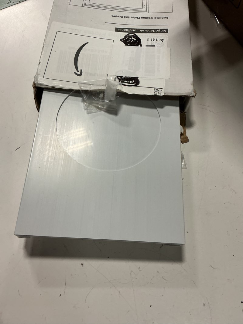 Condition photo showing Good Condition for flamorrow dual hose portable air conditioner window kit, adjustable window seal plates for 5" diameter exhaust hose, sliding ac window vent kit with foam seal strip, white white, 5inch exhaust & intake outlet