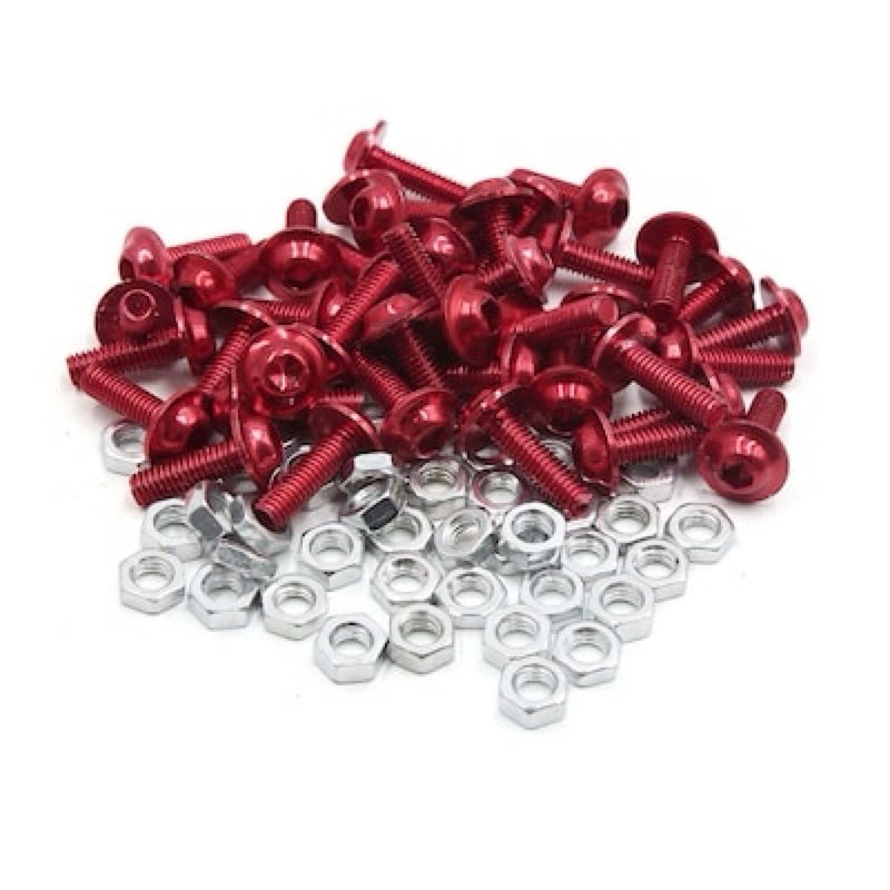 Unique Bargains 40pcs M6 Red Aluminum Alloy Hex Socket Head Motorcycle Bolts Bumper Screws