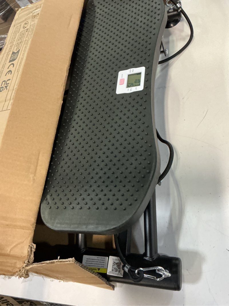 Condition photo showing As Is for Pilates Balance Board with Resistance bands - Portable Ski Machine Featuring Lcd Monitor, Wobble Board and Balance Pad 330 lbs Capacity Waist twister Black