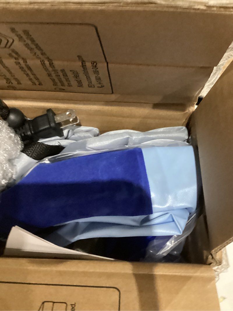 Condition photo showing As Is for Inflatable Toddler Travel Bed with Safety Bumpers & 2 Mins Auto Inflation Pump, Portable Toddler Kids Air Mattress with Carry Bag for Home Grandma's Sleepovers Travel Camping, 330lbs Support Blue