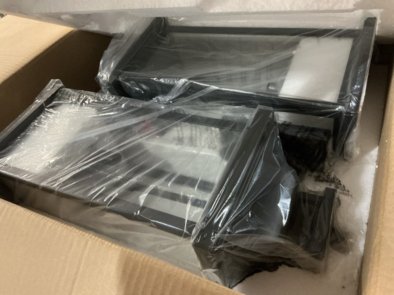 Condition photo showing Good Condition for 20" Large Dusk to Dawn Outdoor Lights 3-Light, 2 Pack Black Modern Exterior Lighting Fixtures Photocell Sensor Outside Porch Lights Wall Mount, Waterproof Patio Exterior Sconce Lamps E12 Black 2-Pack/Dusk to Dawn