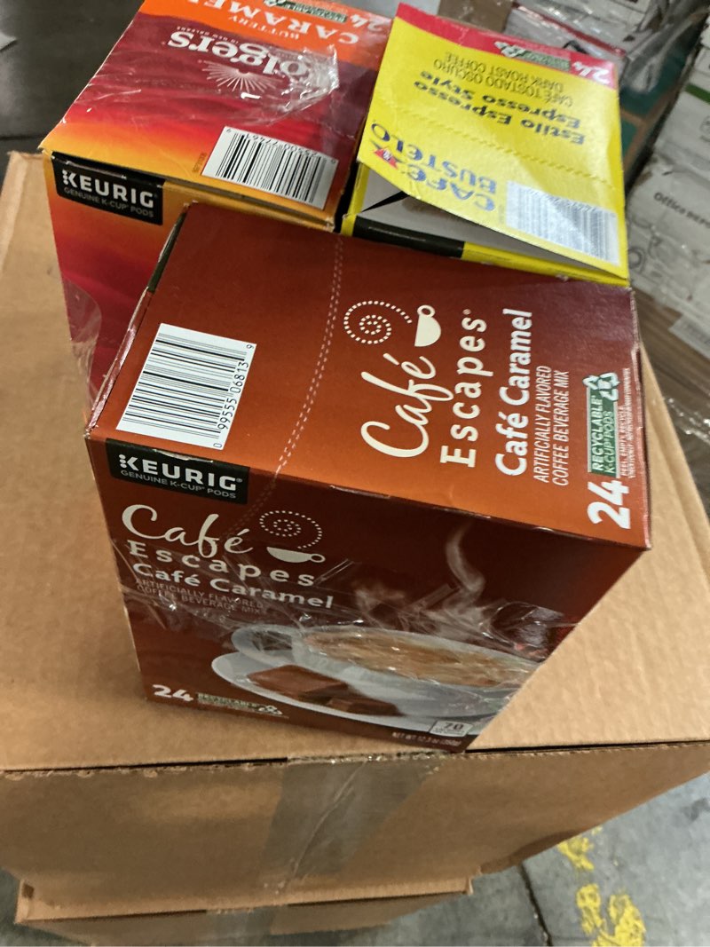 Condition photo showing New/Like New for assorte de coffee 3 pack bustelo espresso dark roast coffee - keurig k-cup pods - 24ct