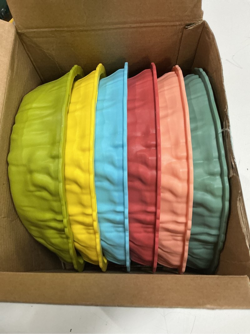 Condition photo showing New/Like New for light up stepping stones for kids with music: 6pcs thicker double non-slip balance stepping stones with rainbow spinner, indoor outdoor sensory toy for toddlers ages 3+, boys & girls gifts