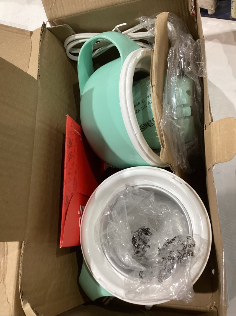 Condition photo showing Good Condition for dash my mug ice cream maker - makes single serving of gelato, frozen yogurt, sorbet & more - easy to clean & use - aqua, 2 bowls 2 bowls aqua