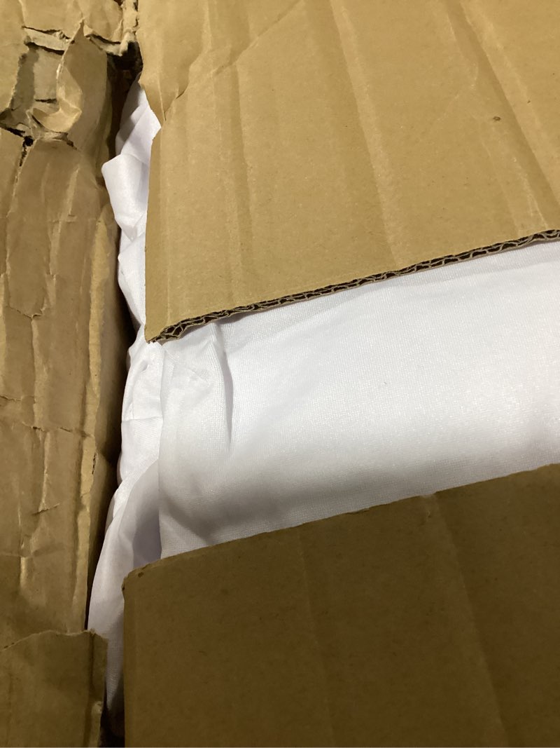 Condition photo showing As Is for oudain chair slip covers with skirt wedding long stretch spandex dining chair cover protectors removable and washable for hotel and wedding ceremony(white,50 pieces) white 1