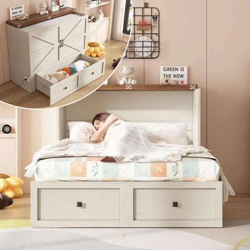 Colton Foldable Murphy Bed (Incomplete, Box 2/2 ) (Queen size))