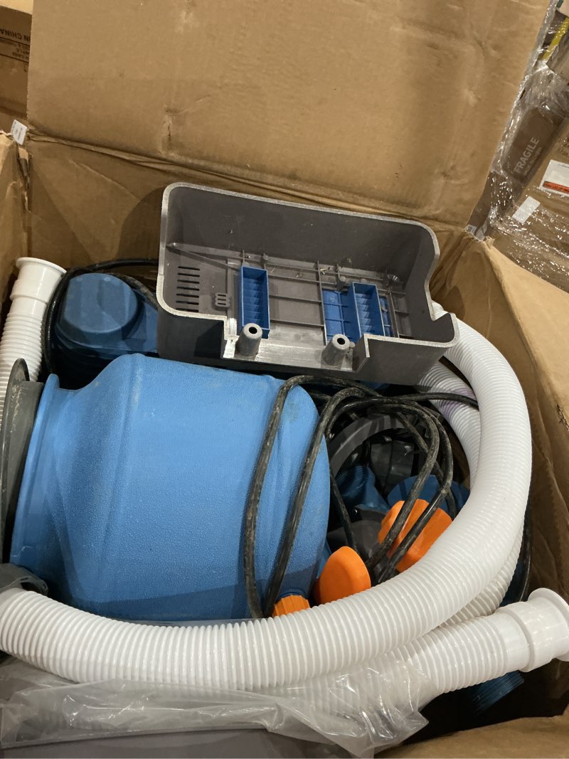 Condition photo showing As Is for 2500 gph sand filter pump for above ground pools, pool pumps above ground with 24h automatic timer, 6-way valve, efficient circulation & filtration pool sand pump, up to 12000 gallons -orange