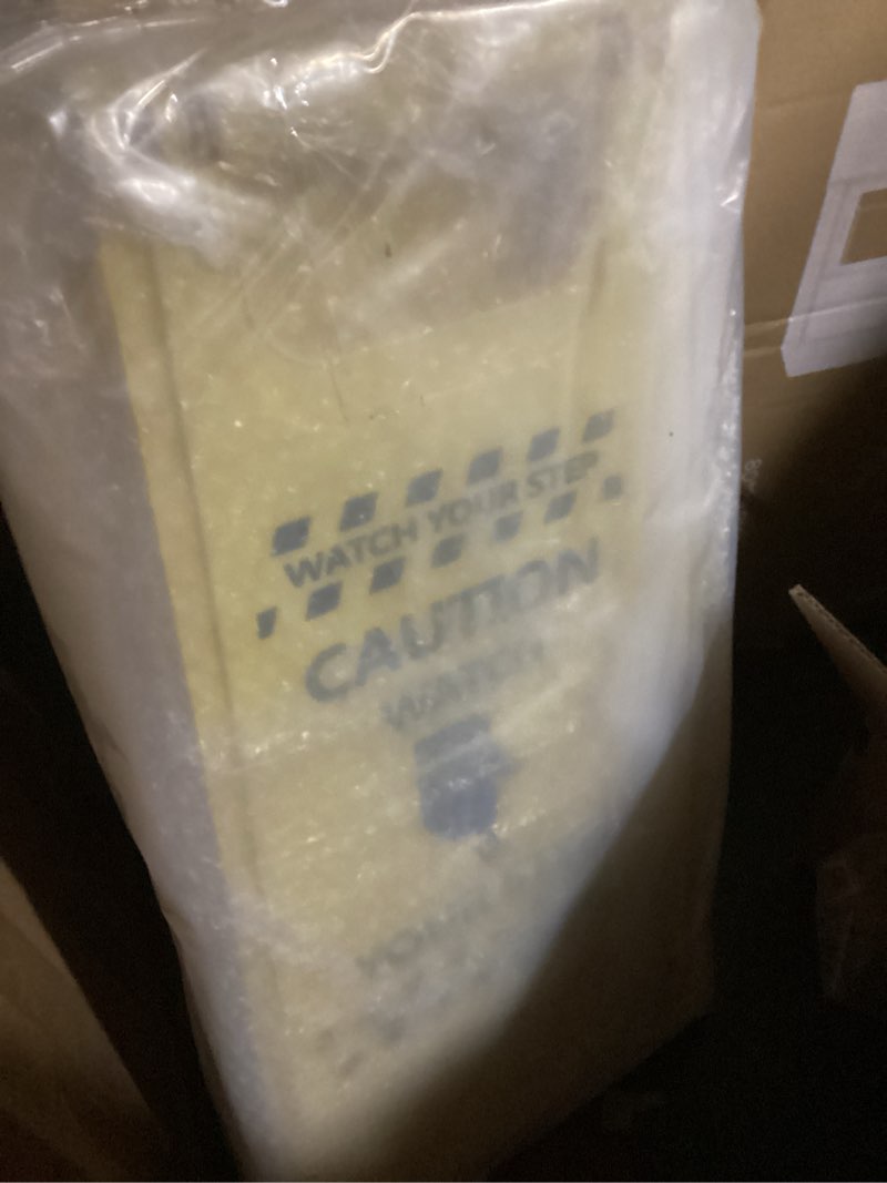 Condition photo showing New/Like New for 3 Pcs Caution Watch Your Step Sign Safety Double Sided Floor Heavy Duty Plastic Warning Caution Sign for Home Yard Outdoor Wet Floor Step, 24 x 11.6 x 8 Inch, Black on Yellow