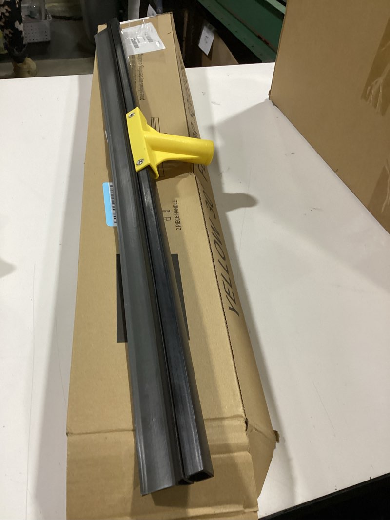 Condition photo showing Good Condition for Floor Squeegee for Concrete, 30'' Large Rubber Broom for Tile, 59'' Long Handle Heavy Duty Water Wiper for Garage, Deck Yellow 30''