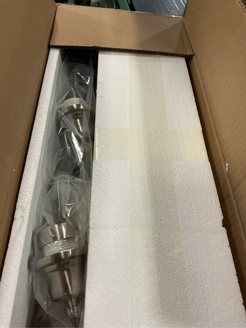 Condition photo showing As Is for VINLUZ 3 Light Bathroom Vanity Light Fixture with Clear Glass Shade,Brushed Nickel Multi-Directional Rotating Metal Ceiling Spotlight Fixture with Adjustable Track Heads Brushed Nickel 3 Light