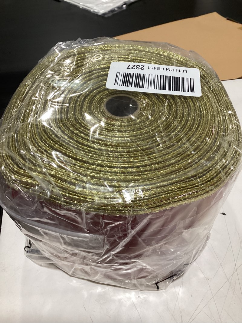 Condition photo showing Good Condition for Yungyan Velvet Ribbons with Gold Edge Felt Ribbon Gift Bow Wrapping Ribbon Waterproof for Handmade, Home Decor, Gift Wrapping, Wreath DIY Crafts, Christmas Tree(Red Gold,4 Inch X 35 Yards) 4 Inch X 35 Yards Red Gold