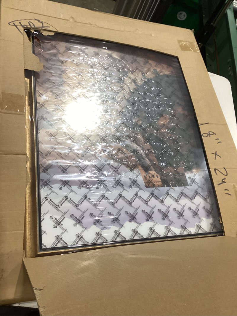 Condition photo showing New/Like New for picrit 18x24 rustic gold poster frame with 2-inch wide ornate border - baroque antique style for wall mount & gallery art, 1 pack gold bronze 18x24