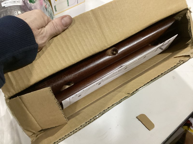 Condition photo showing New/Like New for Solid Wooden Coat Rack Freestanding, New Zealand Pine Coat Tree with 8 Hooks & 3 Adjustable Sizes for Coats, Hats, Handbags and Scarves, Space Saving for Entryway/Office/Bedroom (Brown) Brown 1 PC