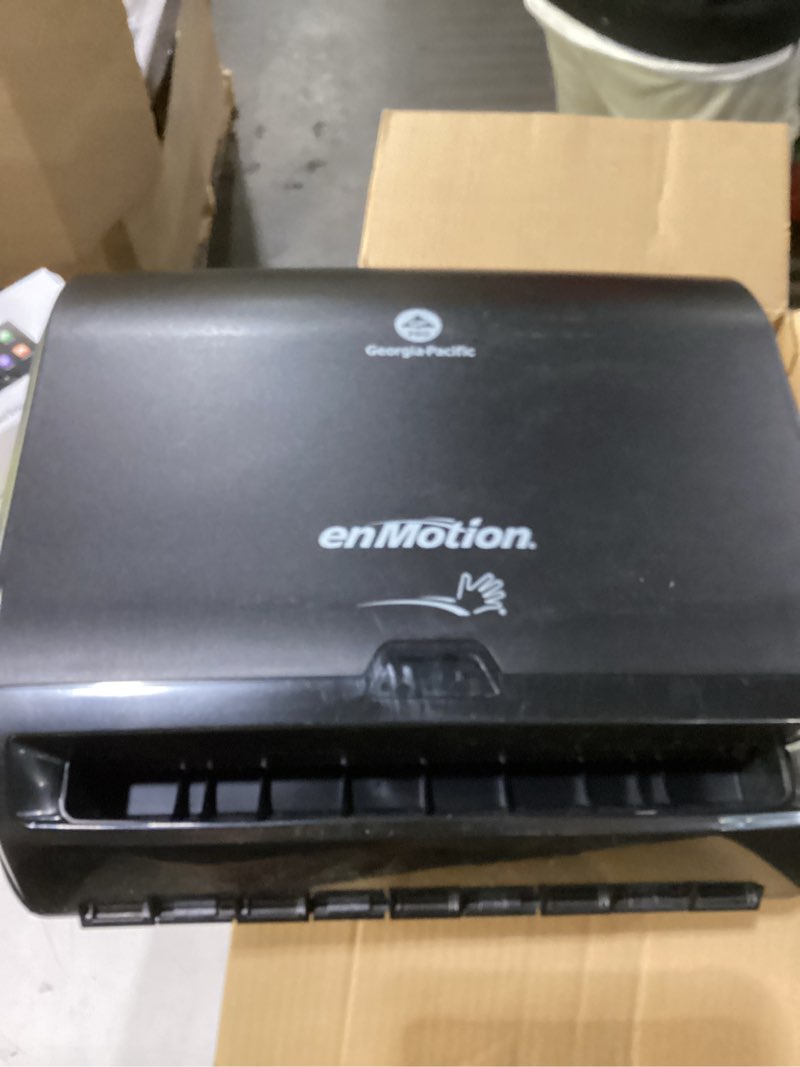 Condition photo showing New/Like New for Pacific Blue Ultra 8" High-Capacity Automated Touchless Paper Towel Dispenser by GP PRO (Georgia-Pacific); Black; 59590; 12.9" W x 9" D x 16" H; 1 Dispenser Automated dispenser