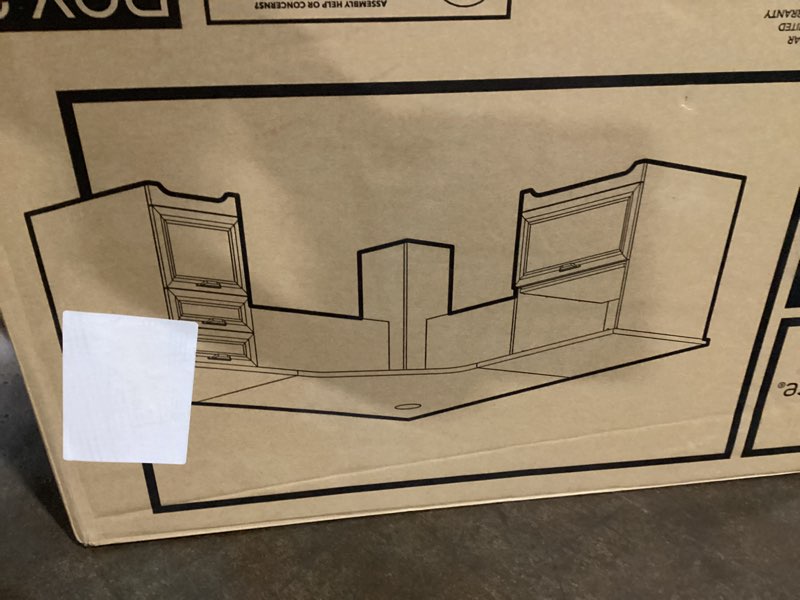 Condition photo showing New/Like New for realspace magellan performance 71"w l-shaped corner desk, cherry