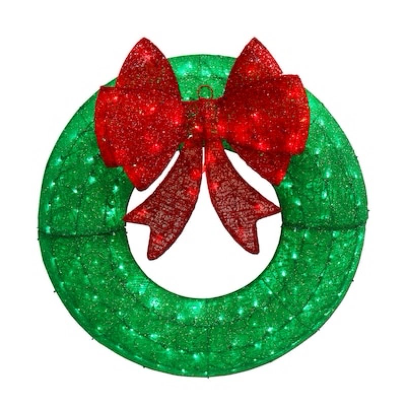 Holiday Living 36-in Hanging Wreath Door decoration with Multicolor LED Lights