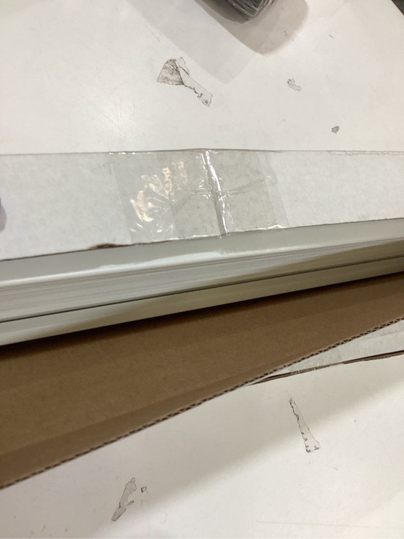 Condition photo showing New/Like New for cordless 1 inch window blinds, mirrotek cordless blinds light filtering mini blinds (30'' x 64''), white 64"w x 30"h white