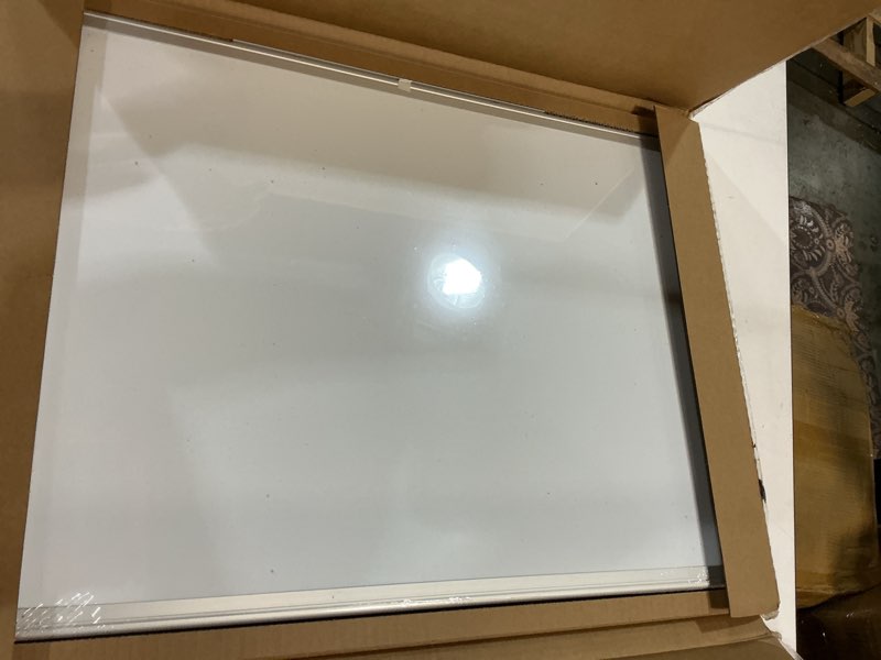 Condition photo showing New/Like New for amazon basics magnetic dry erase whiteboard, 24" x 18", aluminum frame, silver/white, presentation board for writing notes silver/white 24"w x 18"h