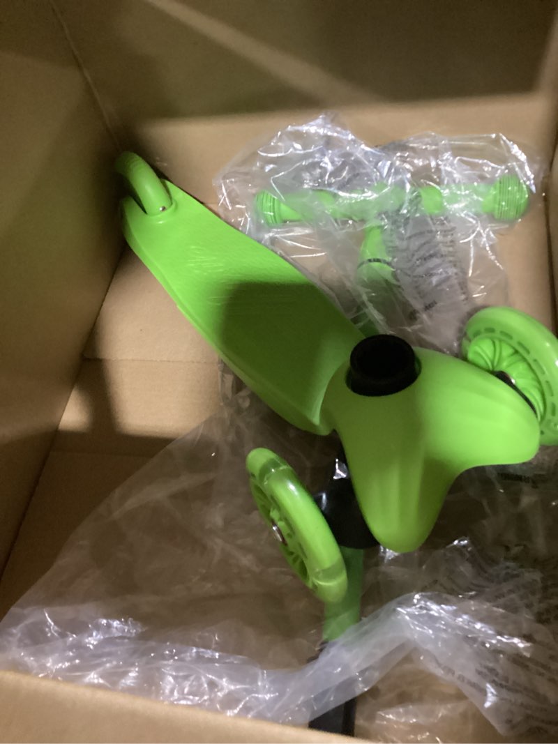 Hurtle Mini Kickboard Scooter for Kids - Height Adjustable 25''-28'', Lightweight 3-Wheel with LED L