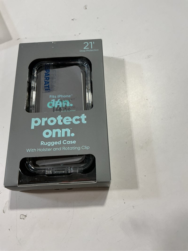 Condition photo showing Good Condition for onn rugged phone case with holster for iphone 15 pro / iphone 14 pro / iphone 13 pro - clear
