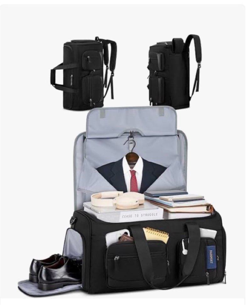 rainsmore convertible garment bags for travel, 45l garment duffle bag for hanging clothes, 3 in 1 su