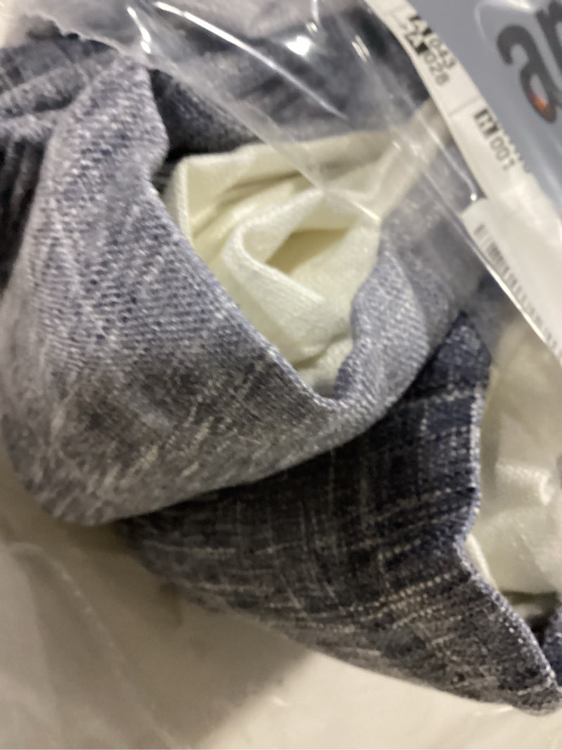 Condition photo showing Good Condition for central park ombre pinch pleat curtain panels rayon blend textured semi sheer window treatment drape with backtab for living room bedroom, cream white to indigo blue, 40"x102"x2 40"w x 102"l (pack of 2) indigo blue