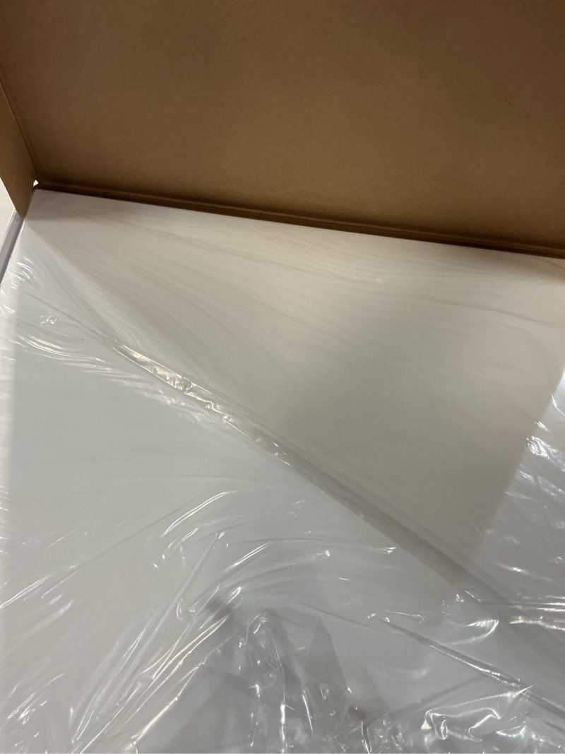 Condition photo showing New/Like New for 20×20 inches oversize extra large sturdy glossy white acrylic serving tray king size decorative big ottoman trays with cut out handles water proof bed tray coffee counter top organizer glossy white 20×20 inch