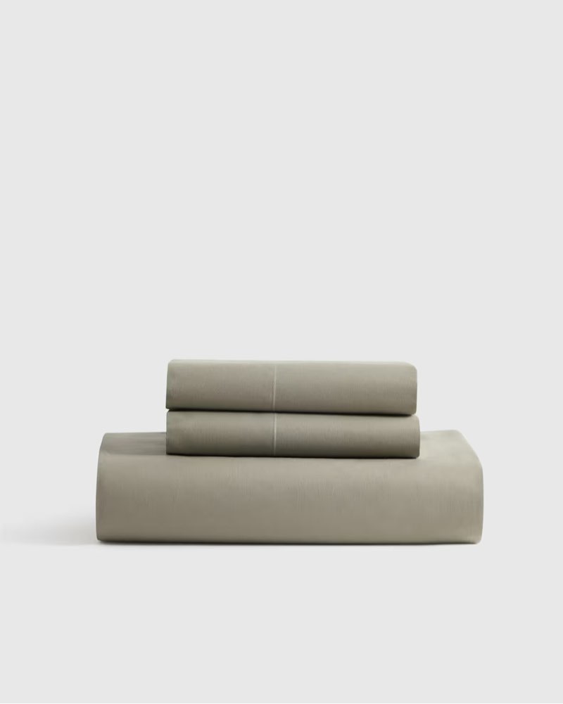 quince organic crisp percale fitted sheet set king 