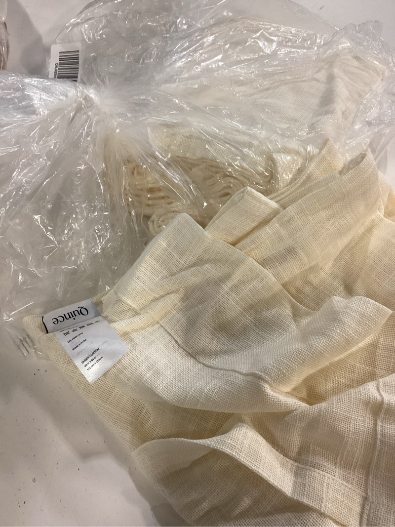 Condition photo showing Good Condition for cotton sheer curtain set (set of 2) ivory 48”x84”