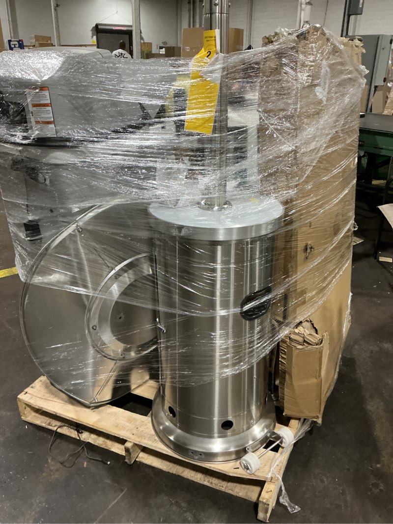 Condition photo showing As Is for master forge 48000 -btu stainless steel stainless steel floorstanding liquid propane patio heater