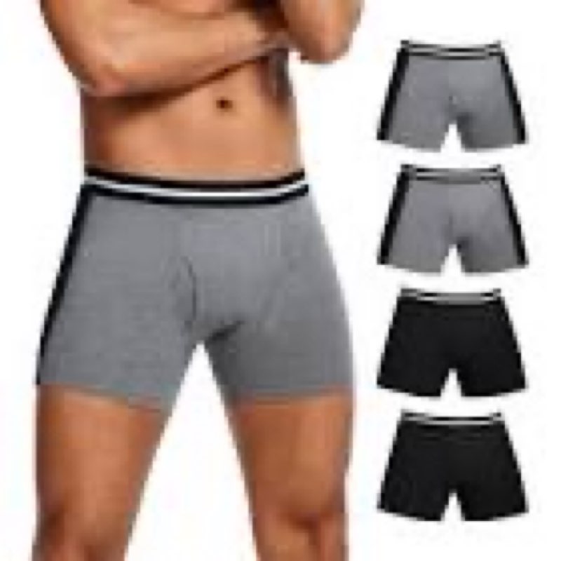 shieldease men's washable incontinence boxer briefs with fly, cotton & mesh breathable reusable urin size m 3pcs