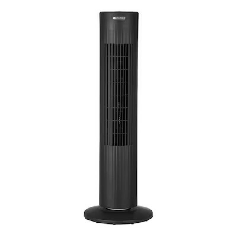 utilitech 42-in indoor oscillating tower fan, in black/matte