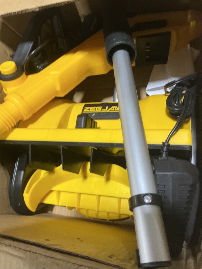 Condition photo showing Good Condition for Cordless Snow Shovel,20V 12-Inch Electric Snow Shovel, Snow Blower Cordless with Directional Plate and Adjustable Front Handle, Equipped with LED Lights(4-Ah Battery and Quick Charger Included) 12-Inch Snow Shovel Black