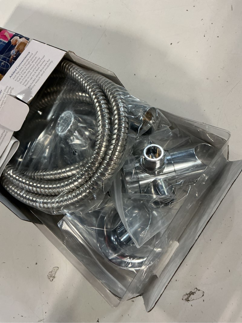Condition photo showing As Is for aquacare 50-settings chrome 4.5-in round dual/combo shower head 2.5 gpm