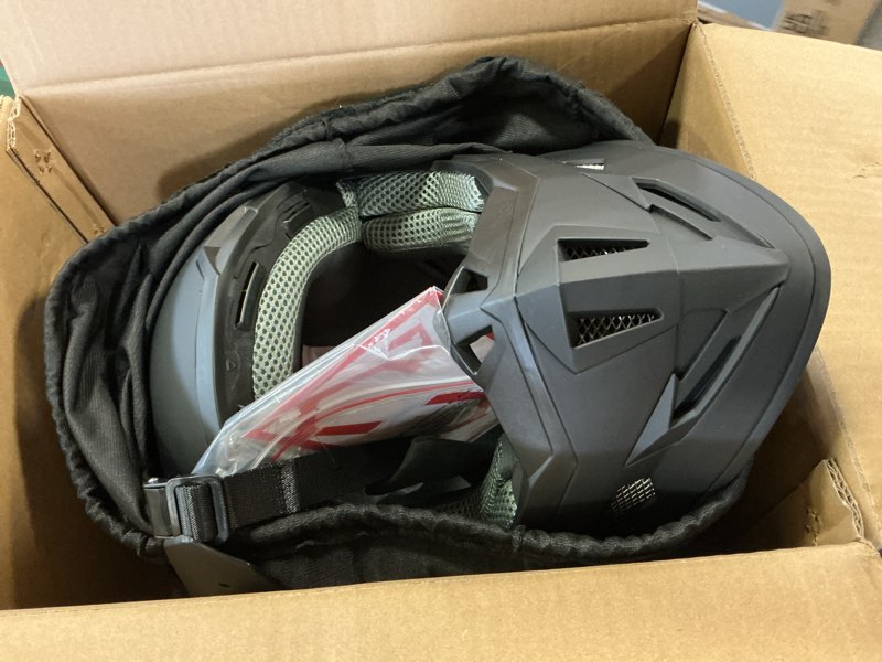 Condition photo showing Good Condition for GLX GX23 Dirt Bike/Motocross Helmet - Matte Black, Large - DOT Approved Matte Black Large