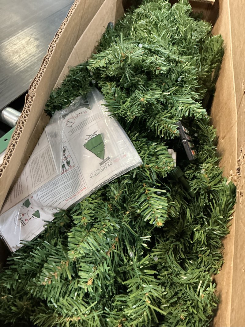 Condition photo showing As Is for Brightown 6FT Christmas Tree, Prelit Lighted Artificial Tree, Pre Lit Christmas Trees for Holiday, Vacation, Xmas