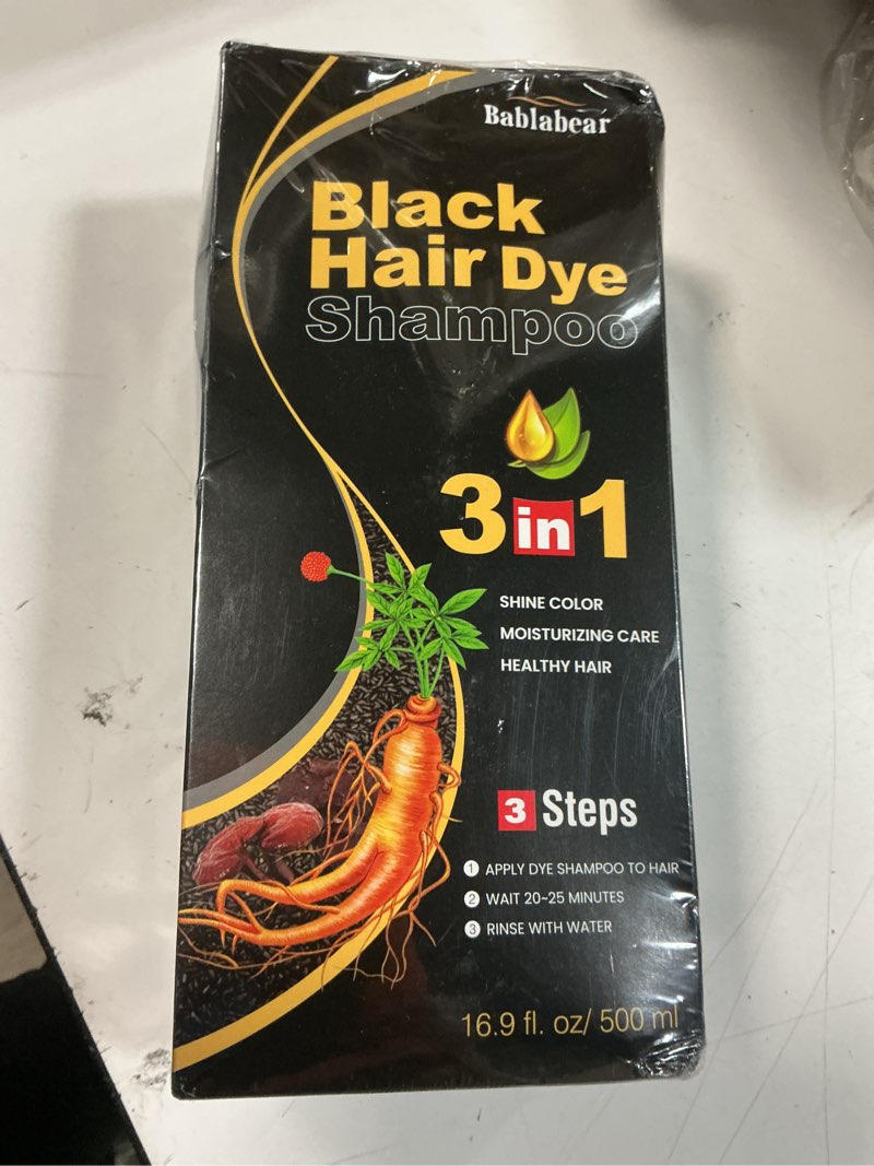 Condition photo showing Good Condition for ivnil black hair dye shampoo 3 in 1 hair color shampoo for women & men for gray hair coverage for instant herbal natural champu para canas mujer
