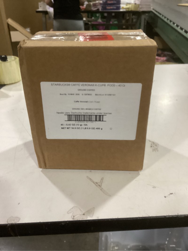 Condition photo showing New/Like New for Starbucks K-Cup Coffee Pods, Dark Roast Hot or Iced Coffee, Caffè Verona, 40 Keurig Pods Caffè Verona 40 Count (Pack of 1)