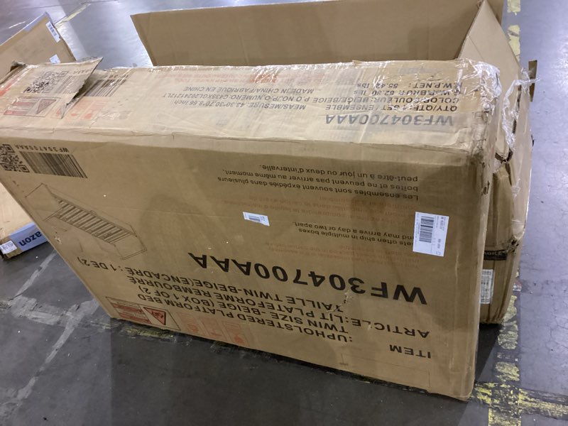 Upholstered platform bed twin box 1 of 2 