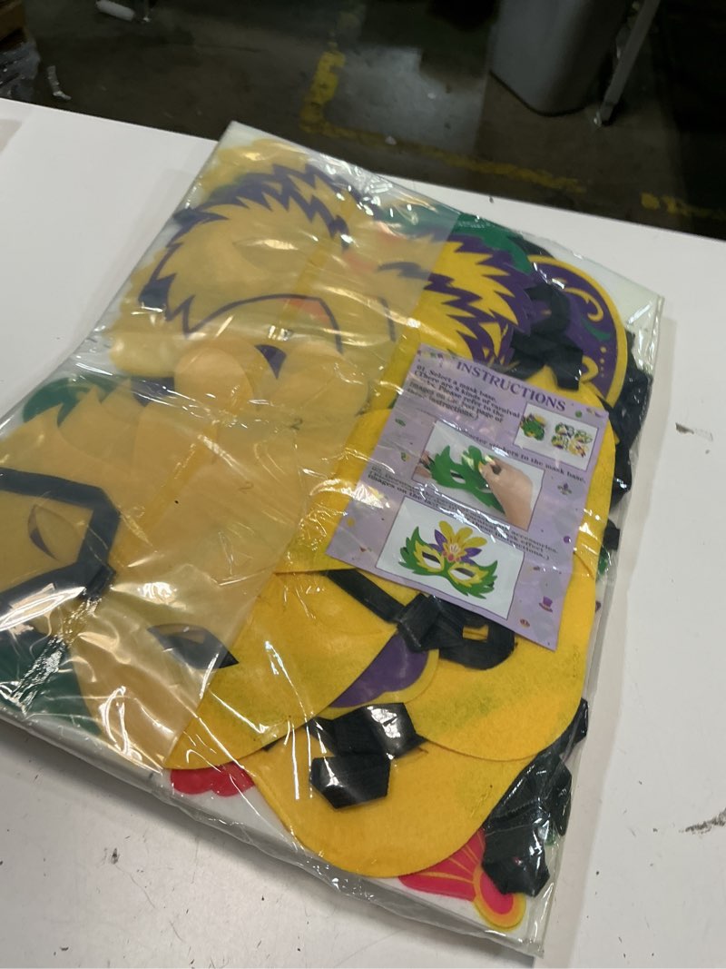 Condition photo showing Good Condition for 24PCS Mardi Gras Crafts in Bulk - Felt Face Masks DIY Arts Kit, Party Favors Activities Supplies