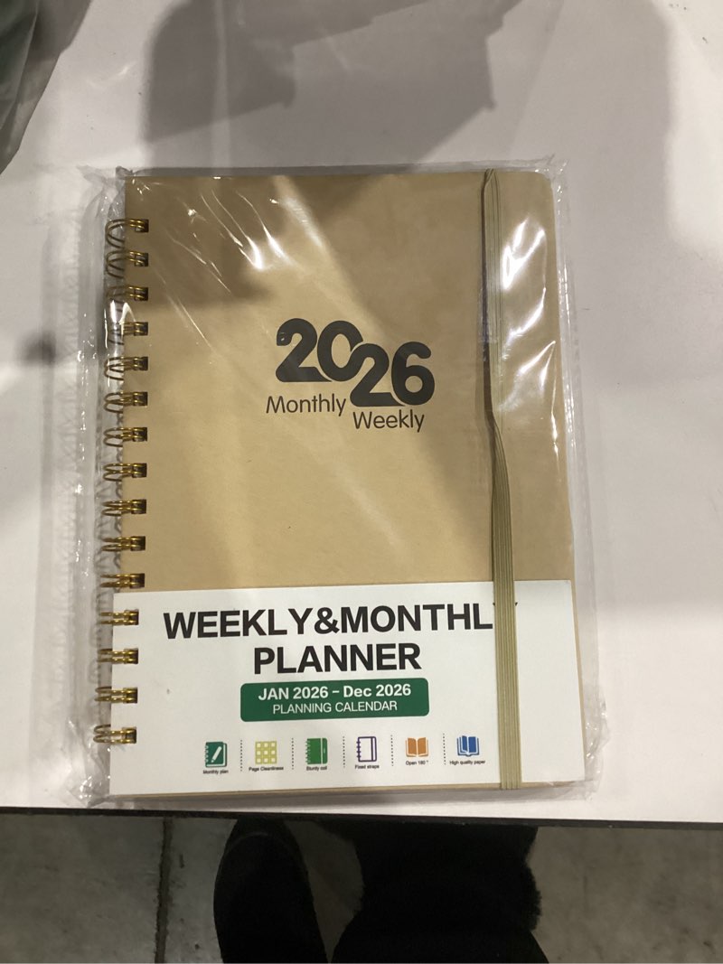 Condition photo showing New/Like New for Ymumuda Academic Planner 2026, Daily Weekly and Monthly Calendar Planner (Jan.2026-Dec.2026),8.4"×6.3", Hardcover Notebook Teacher Supplies, Premium Thick Paper, Planners for School Work Office A-Kraft Paper