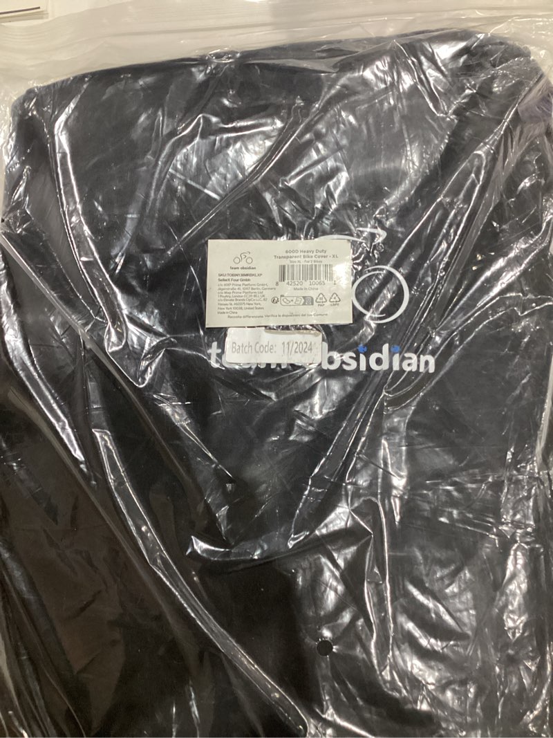 Condition photo showing New/Like New for TeamObsidian Bike Cover - Outdoor Storage, Bicycle Transportation or Travel - Waterproof eBike Protection - For 1 to 3 Bikes - Heavy Duty Ripstop 600D Oxford Material - Transparent XL - 2 Bikes