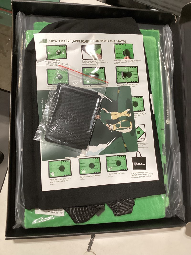 Condition photo showing Good Condition for 5-in-1 Golf Hitting Mat Set, Golf Accessories, Bag, Swing Path Feedback, Artificial Turf, Impact Tape, Arm Band & Replaceable Layer, Golf Mats Practice Outdoor/Indoor, Gifts for Golfers