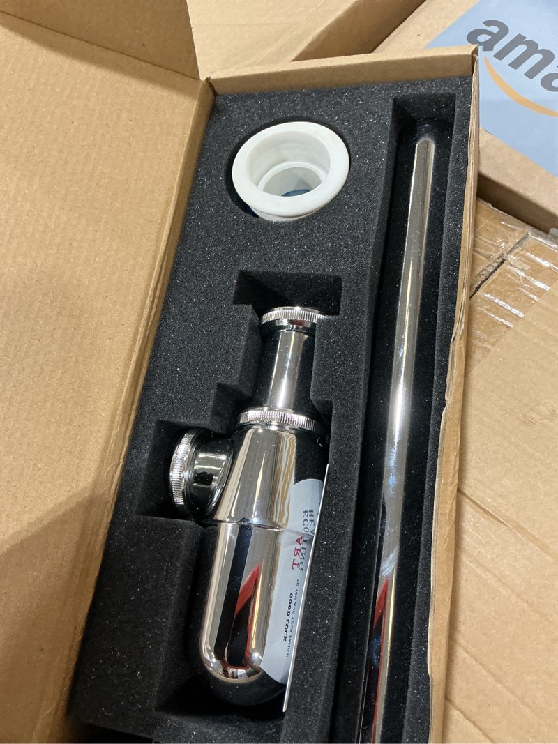 Condition photo showing Good Condition for classical basin bottle trap chrome sink bathroom waste pipe 1-1/4 inch slip inlet drain tube kit