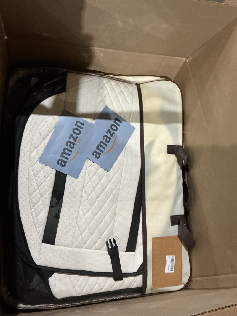 Condition photo showing Good Condition for leather car seat covers full set, breathable faux leather seat covers for cars suv sedan waterproof blackwhite