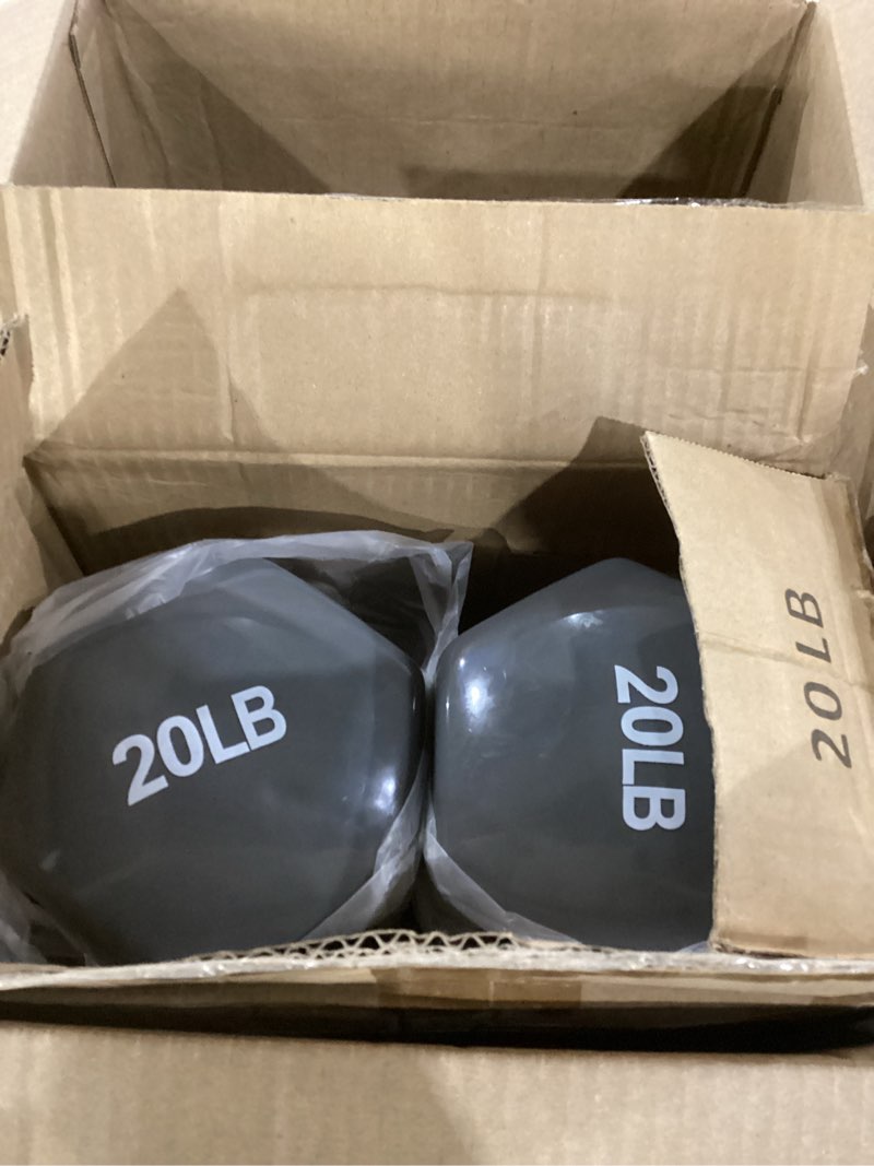 Condition photo showing Good Condition for amazon basics vinyl coated dumbbell hand weights 20 pounds, pair