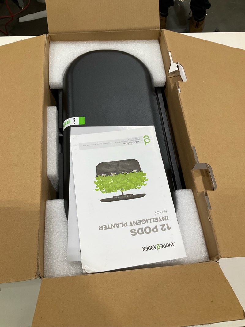 Condition photo showing Good Condition for Ahopegarden Hydroponics Growing System kit: 12 Pod Indoor Herb Garden with Smart Environmental Detection?LED Grow Light?LCD Display?Hydroponic Planter for Vegetables?Herb?Lettuce?Home Gardening Black