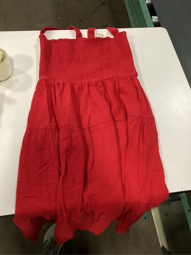 Condition photo showing New/Like New for organic cotton gauze maxi dress in "wild cherry" l womens