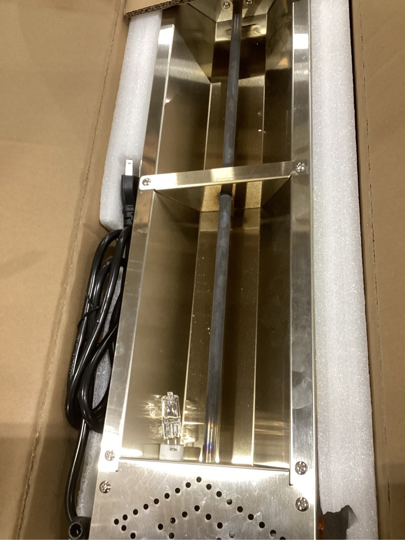 Condition photo showing As Is for 24-Inch Food Heat Lamp, 750W Commercial Food Warmer Lamp Electric Strip Heater Overhead Stainless Steel Heat Lamps for Buffet Restaurant Parties Catering, Sliver 115V Silver 24 Inch